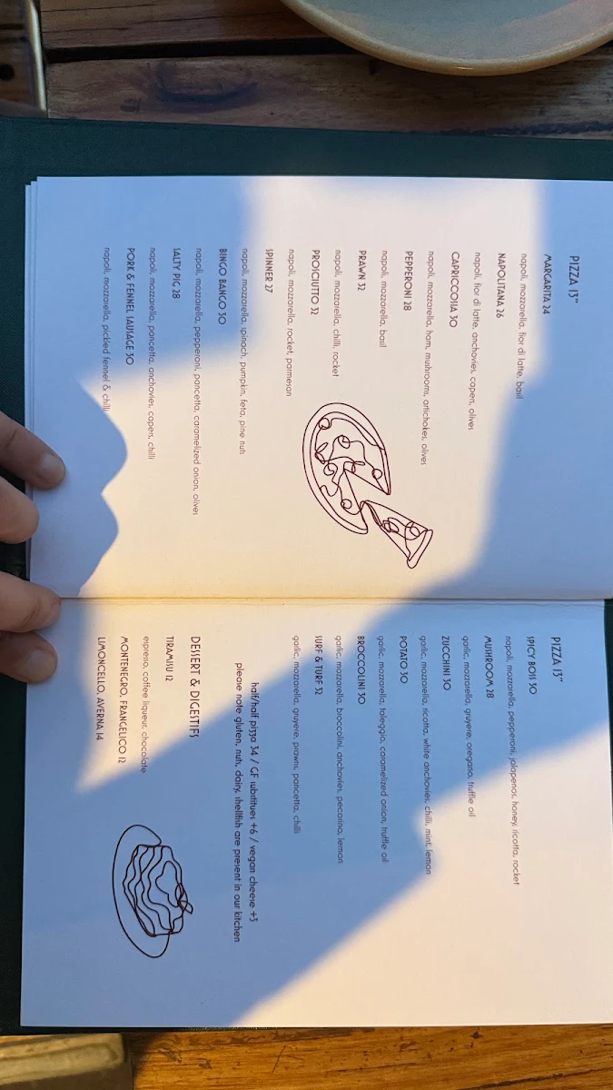 Menu, Rita's Abbotsford