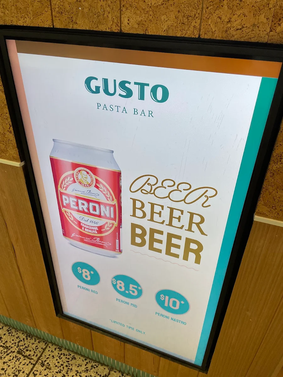 Menu, Gusto Pasta Bar