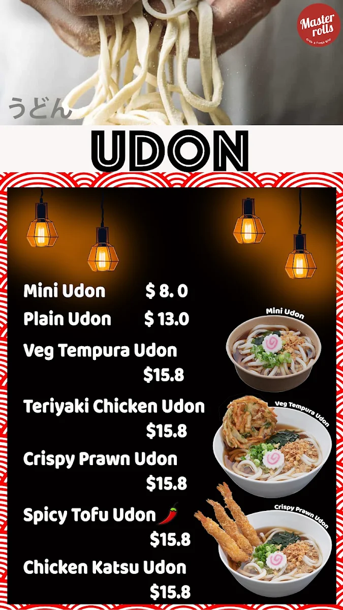Menu, Master Rolls Penrith