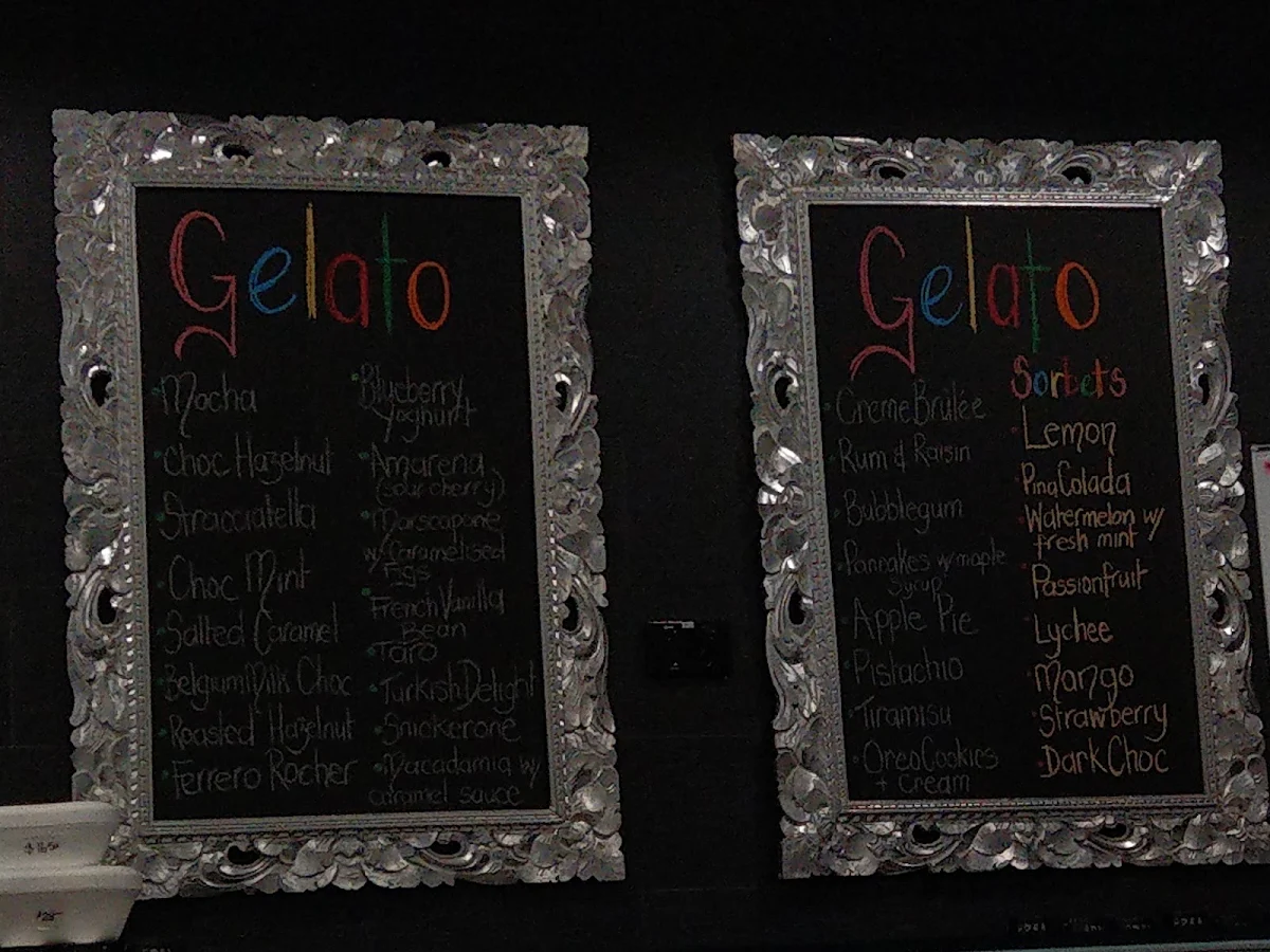 Menu, Neros Gelato Cafe