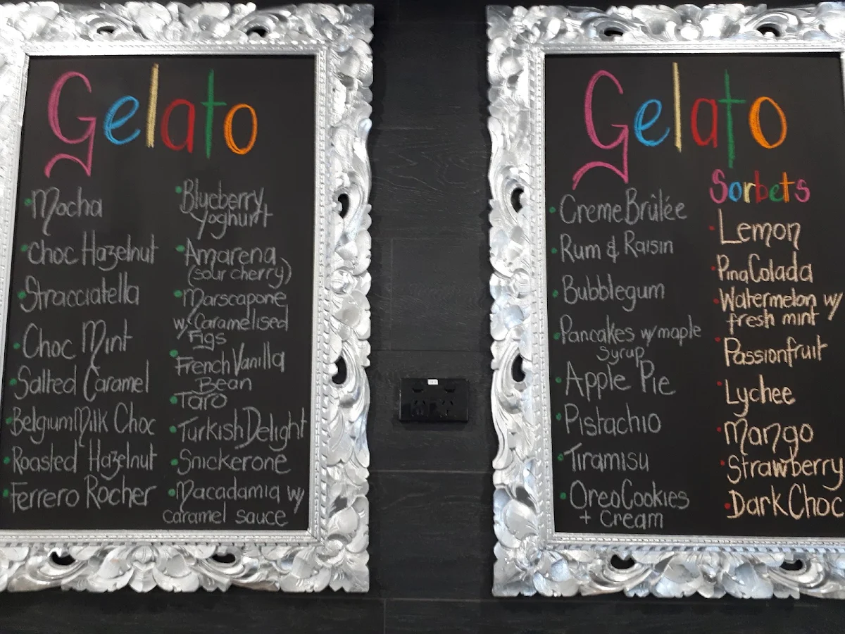 Menu, Neros Gelato Cafe