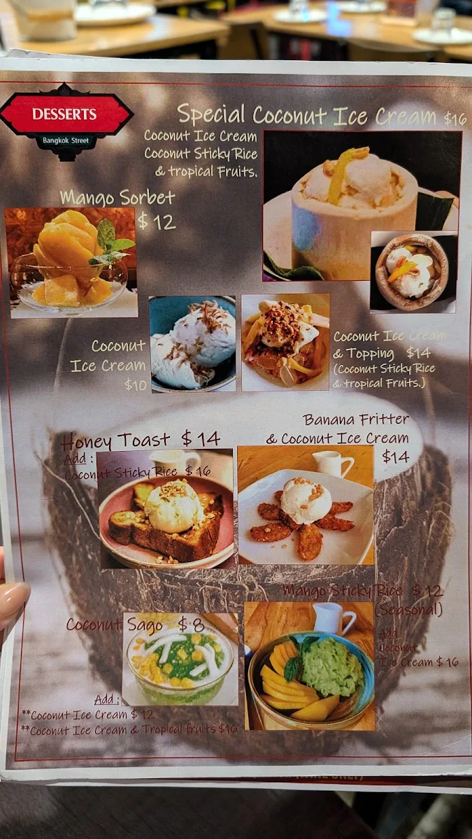 Menu, Bangkok Street Thai Bistro