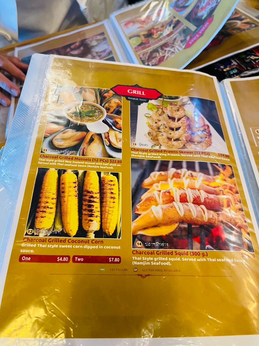Menu, Bangkok Street Thai Bistro