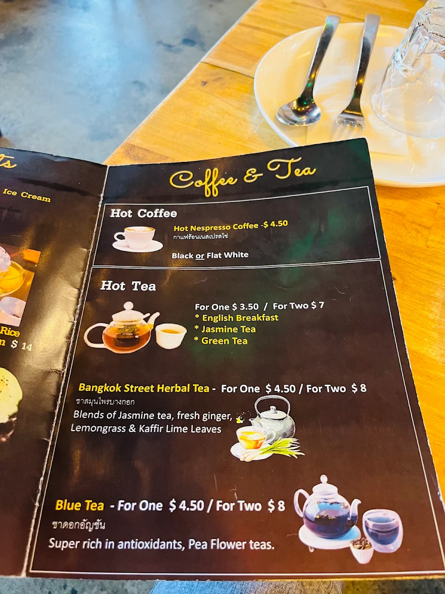 Menu, Bangkok Street Thai Bistro