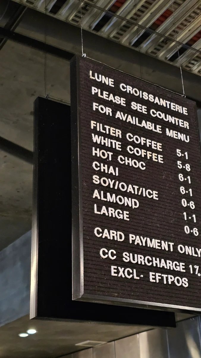 Menu, Lune Croissanterie Melbourne CBD on Russell