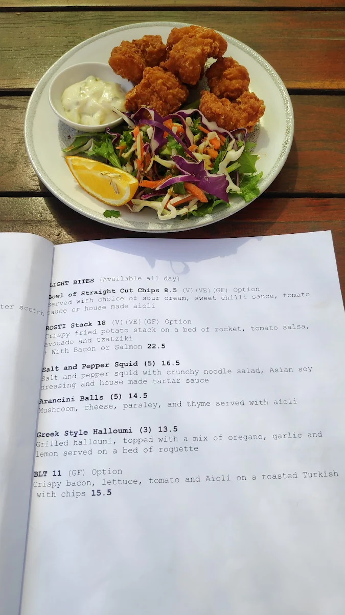 Menu, Tulip's Cafe