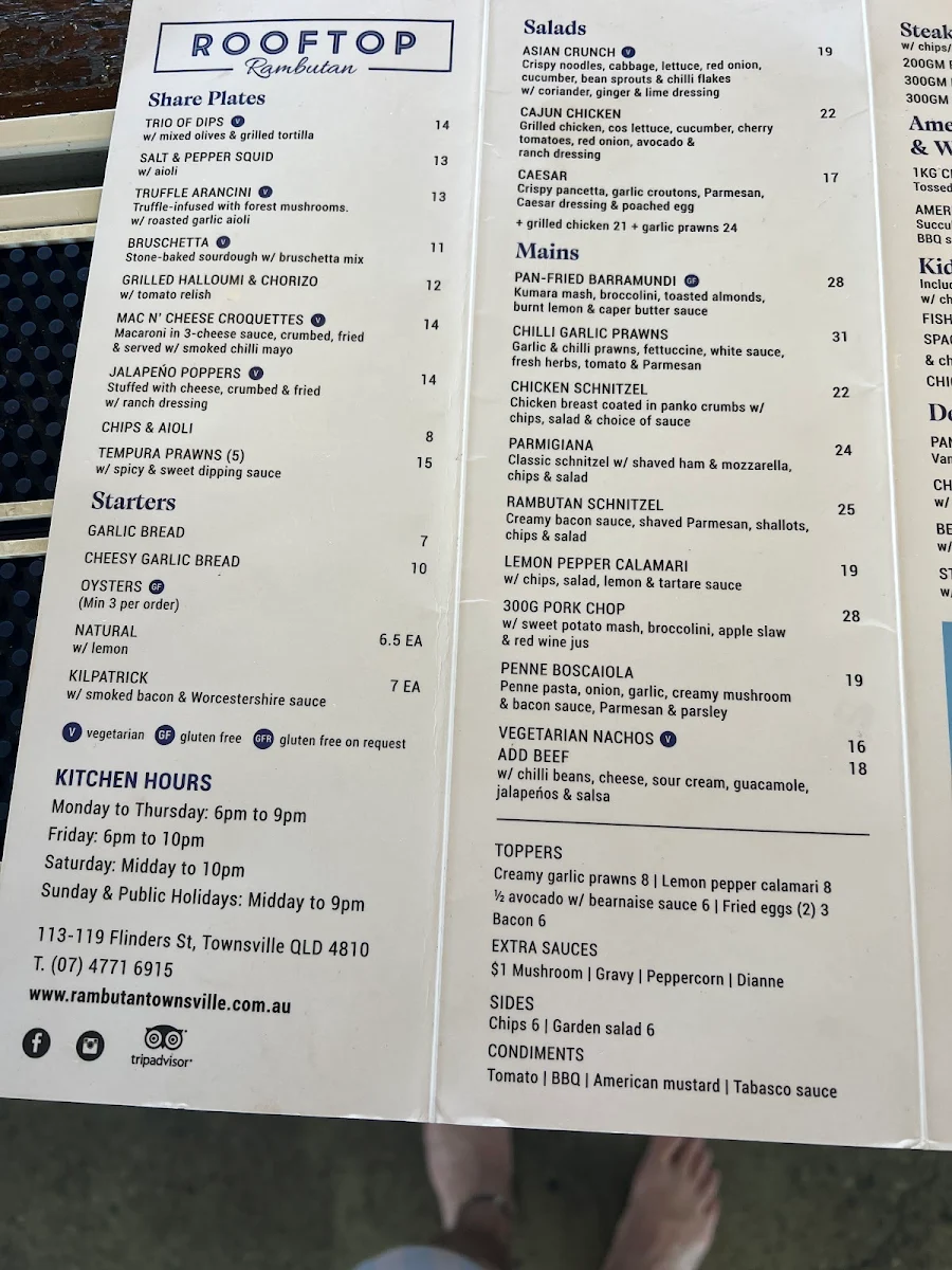 Menu, Armati's Wood-Fired Pizzas