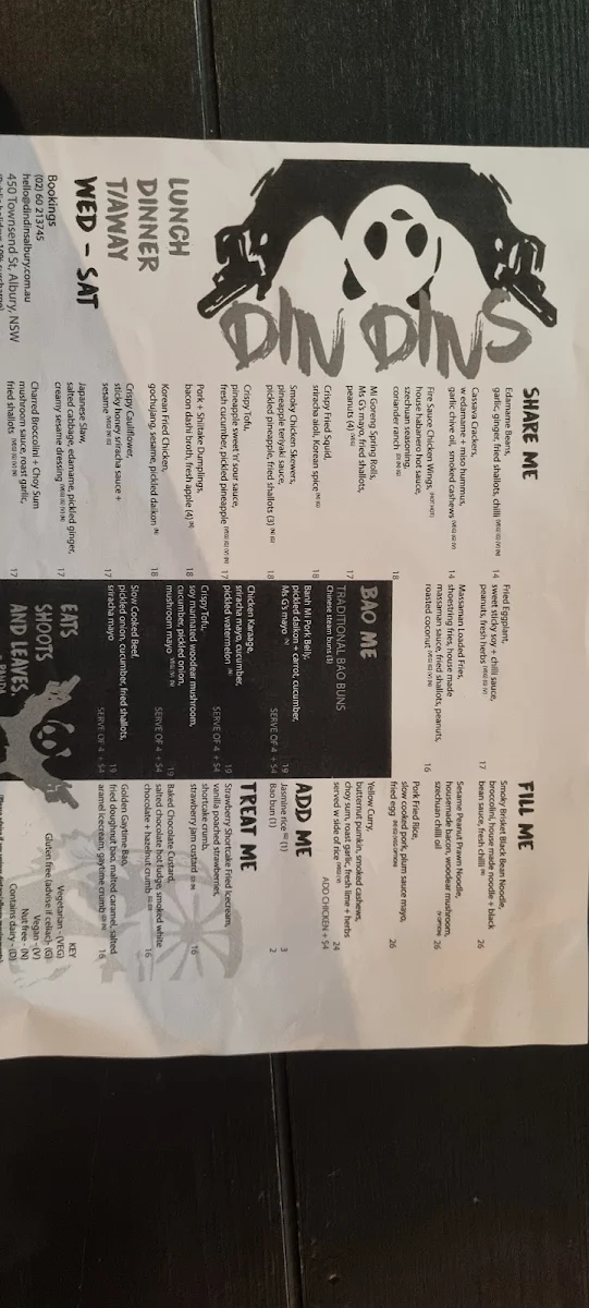 Menu, Din Dins