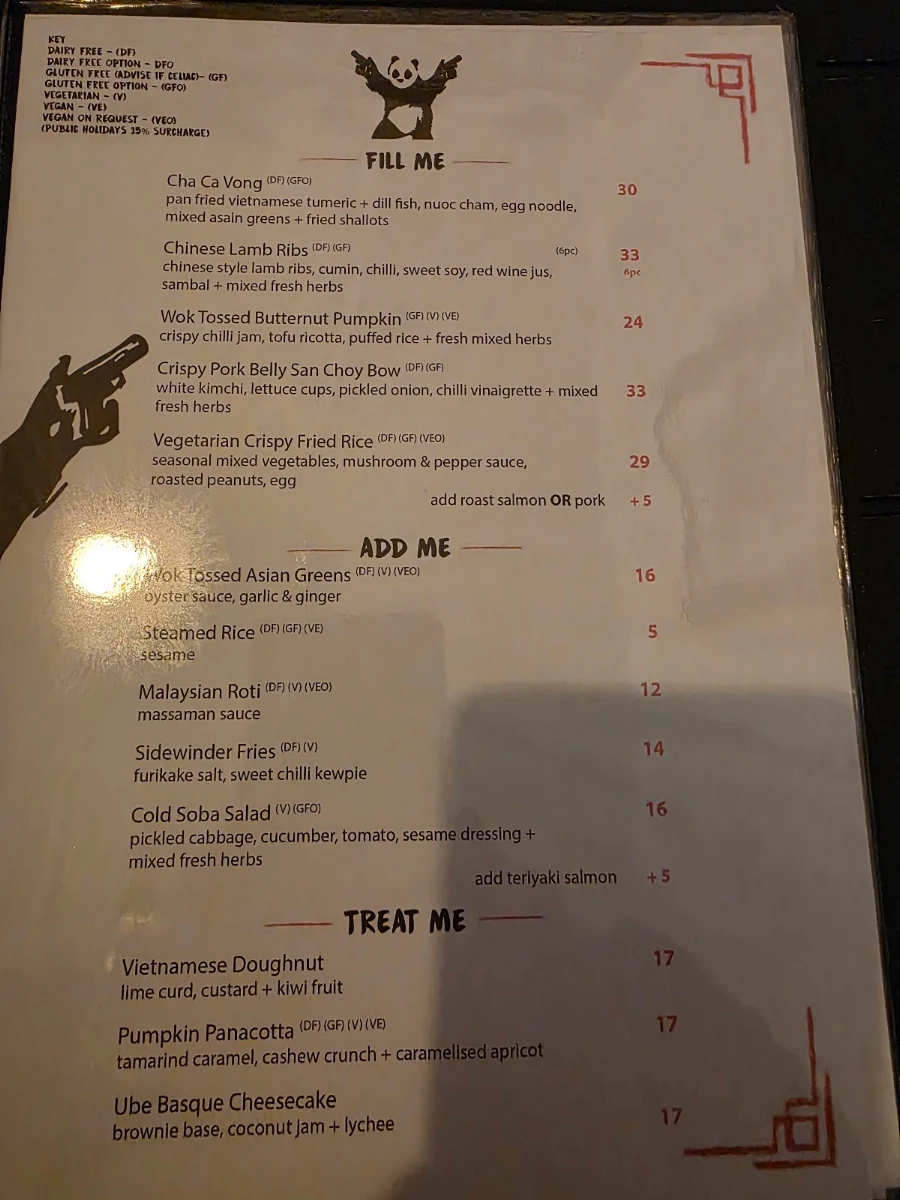 Menu, Din Dins