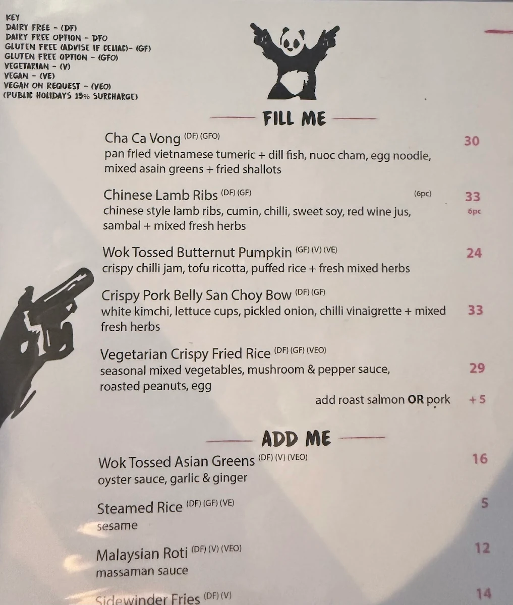 Menu, Din Dins