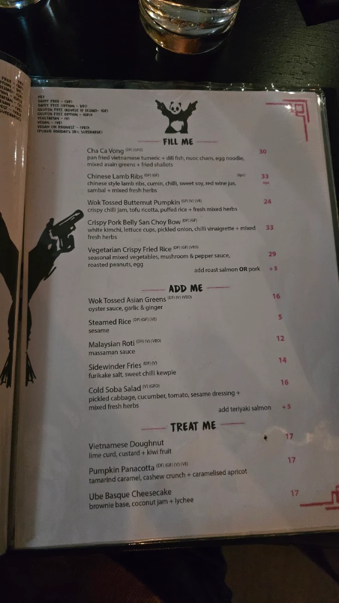 Menu, Din Dins