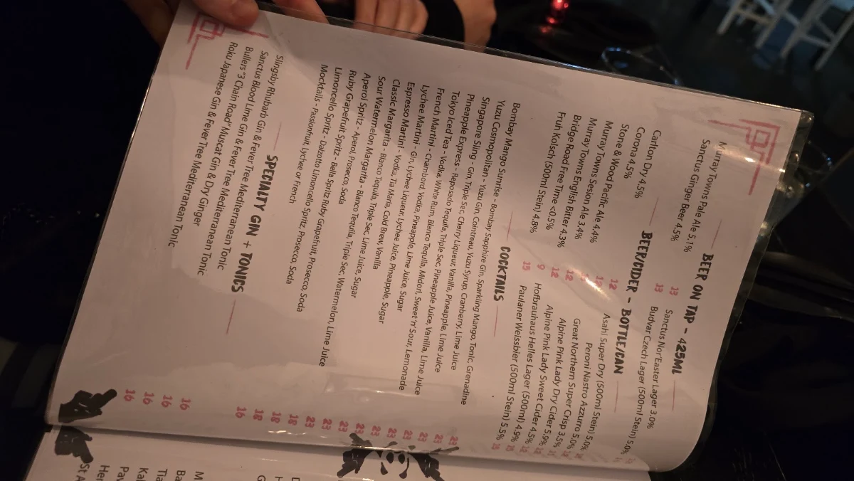 Menu, Din Dins