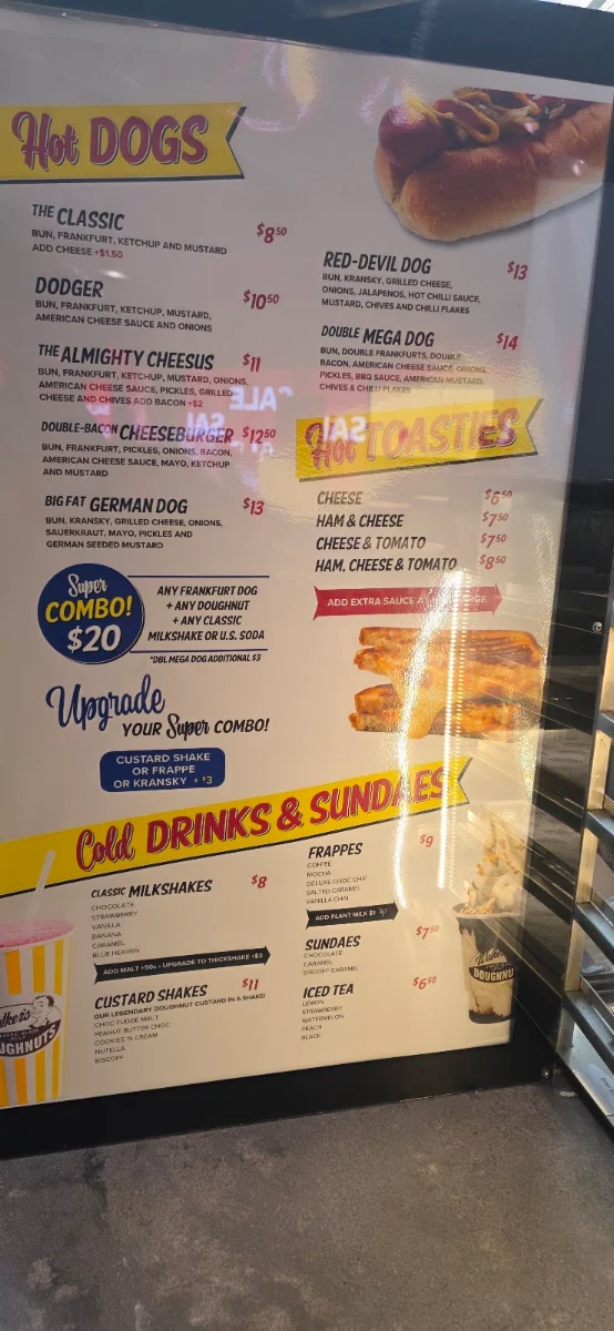 Menu, Walker's Doughnuts Highpoint