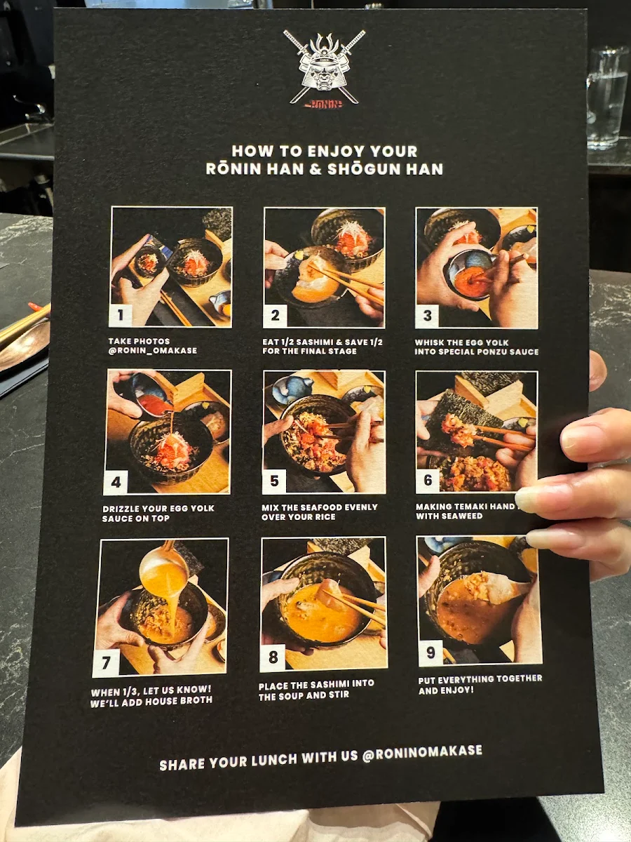 Menu, Rōnin ōmakase