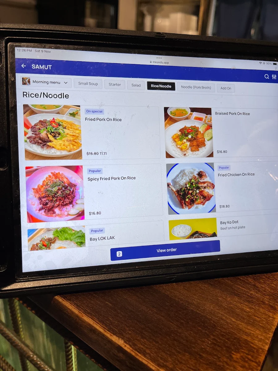 Menu, Samut