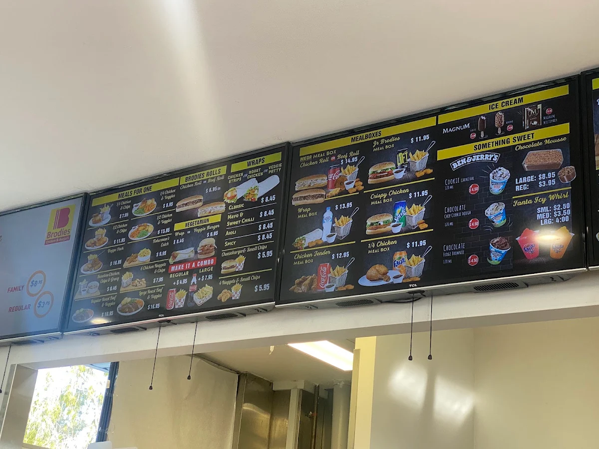 Menu, Brodies Chicken & Burgers Waterford West