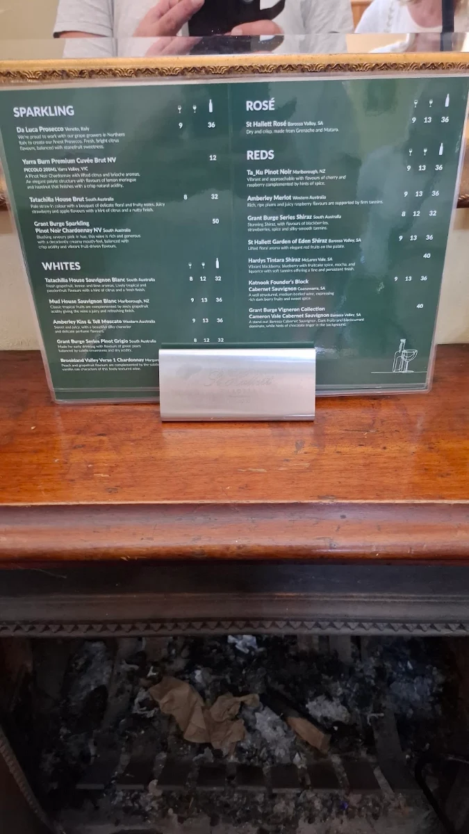 Menu, The Robin Hood Inn
