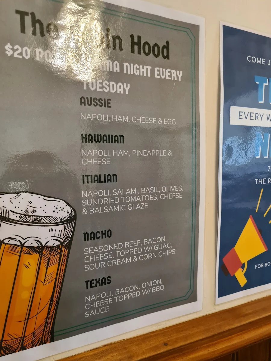 Menu, The Robin Hood Inn