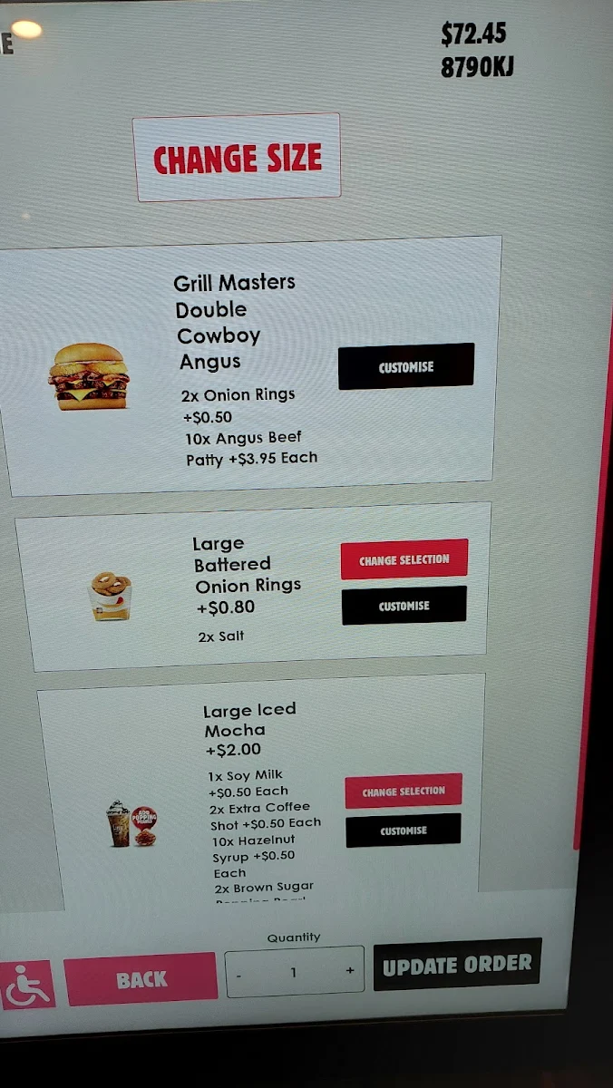 Menu, Hungry Jack's Burgers Fulham