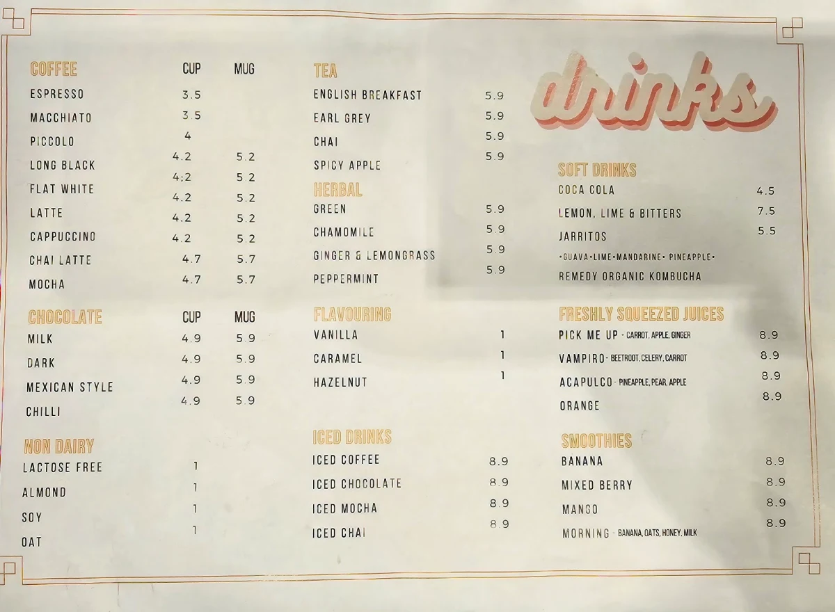 Menu, Sazón
