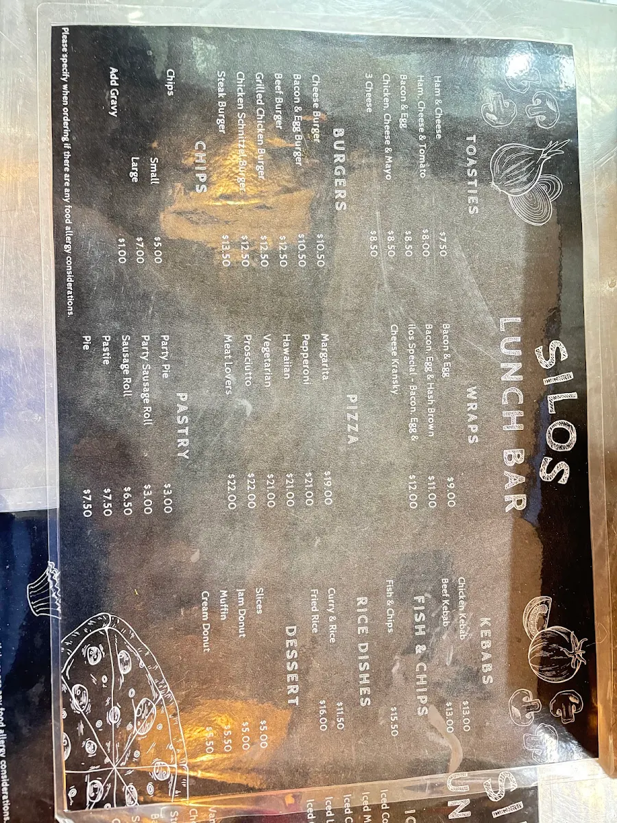 Menu, Silos Lunch Bar