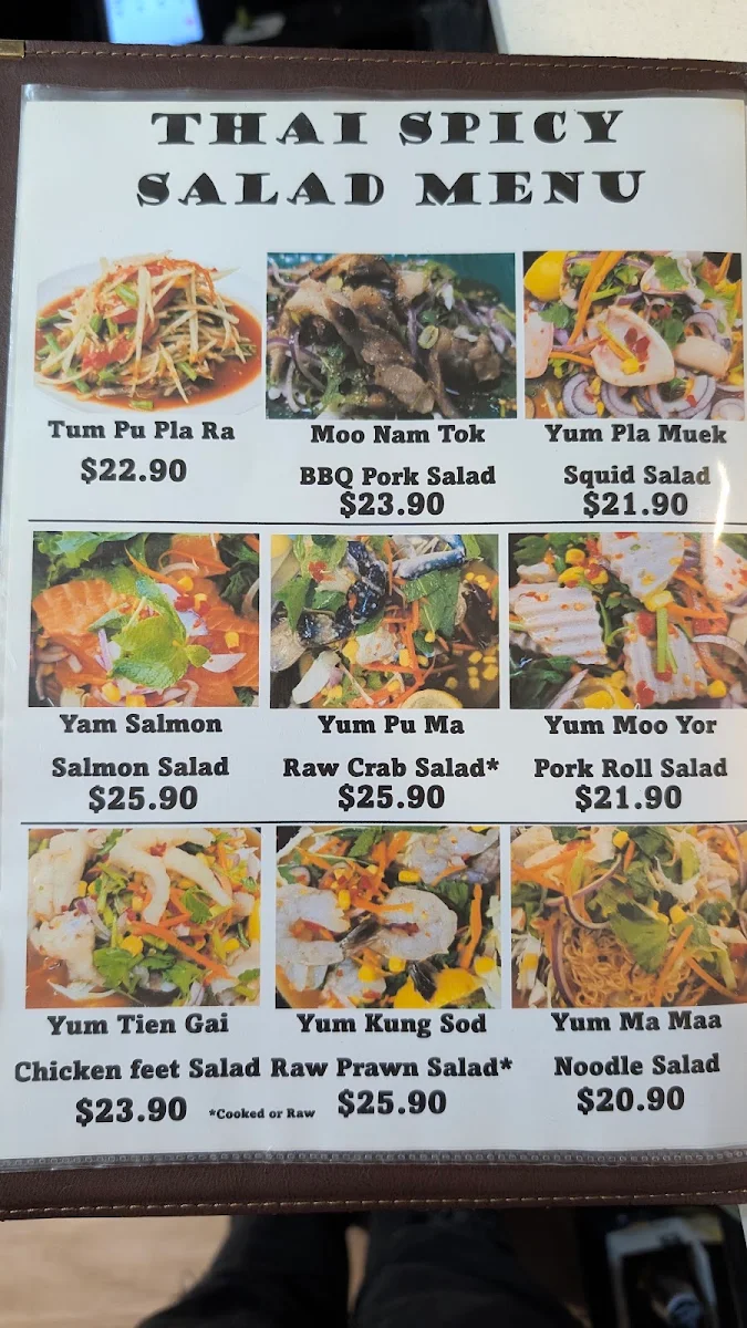 Menu, Green Papaya Thai Restaurant