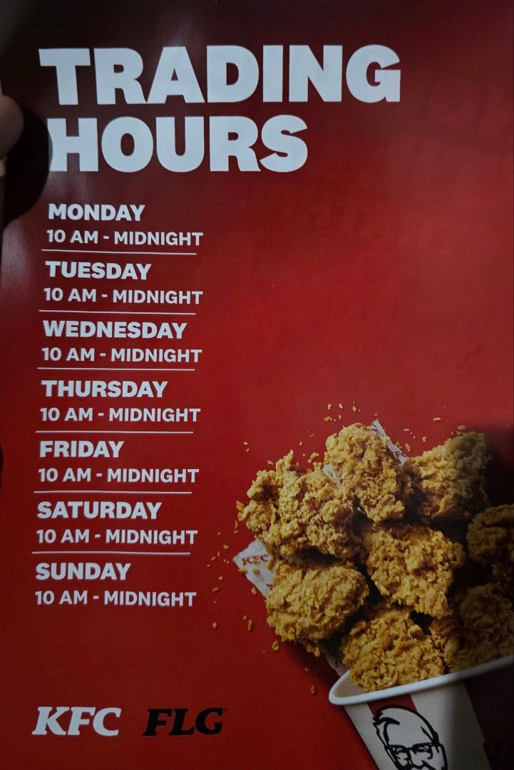 Menu, KFC Strathpine