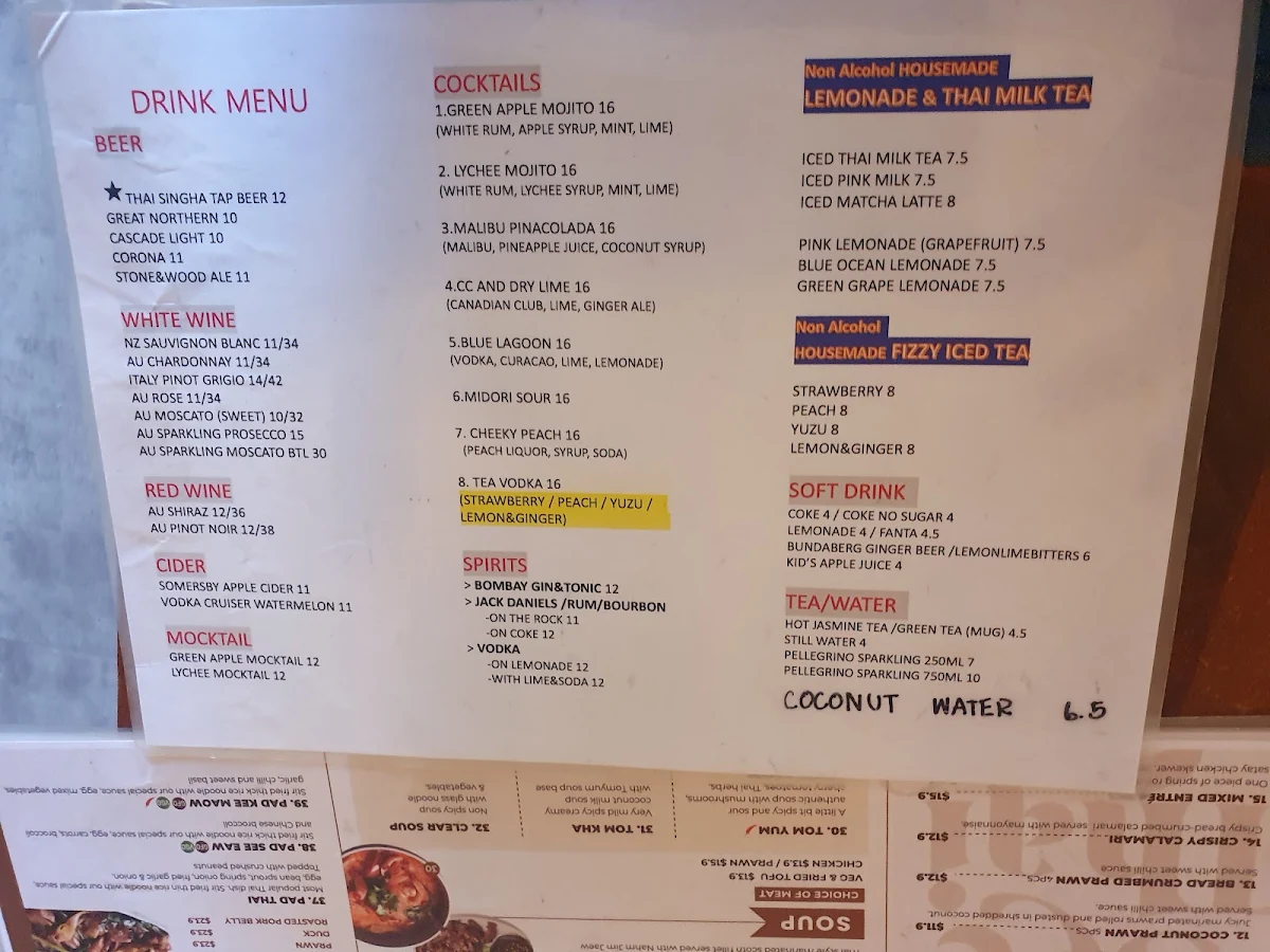 Menu, See Thai