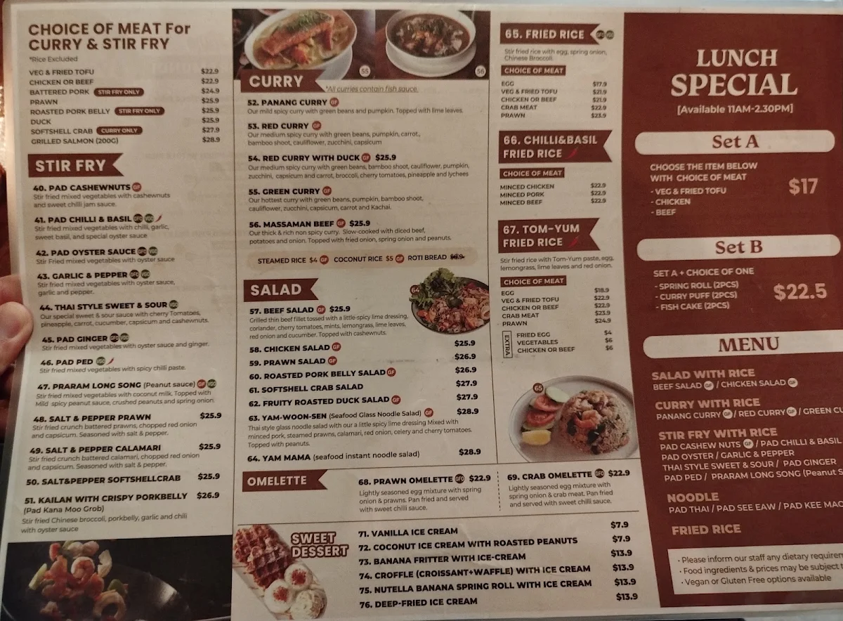 Menu, See Thai
