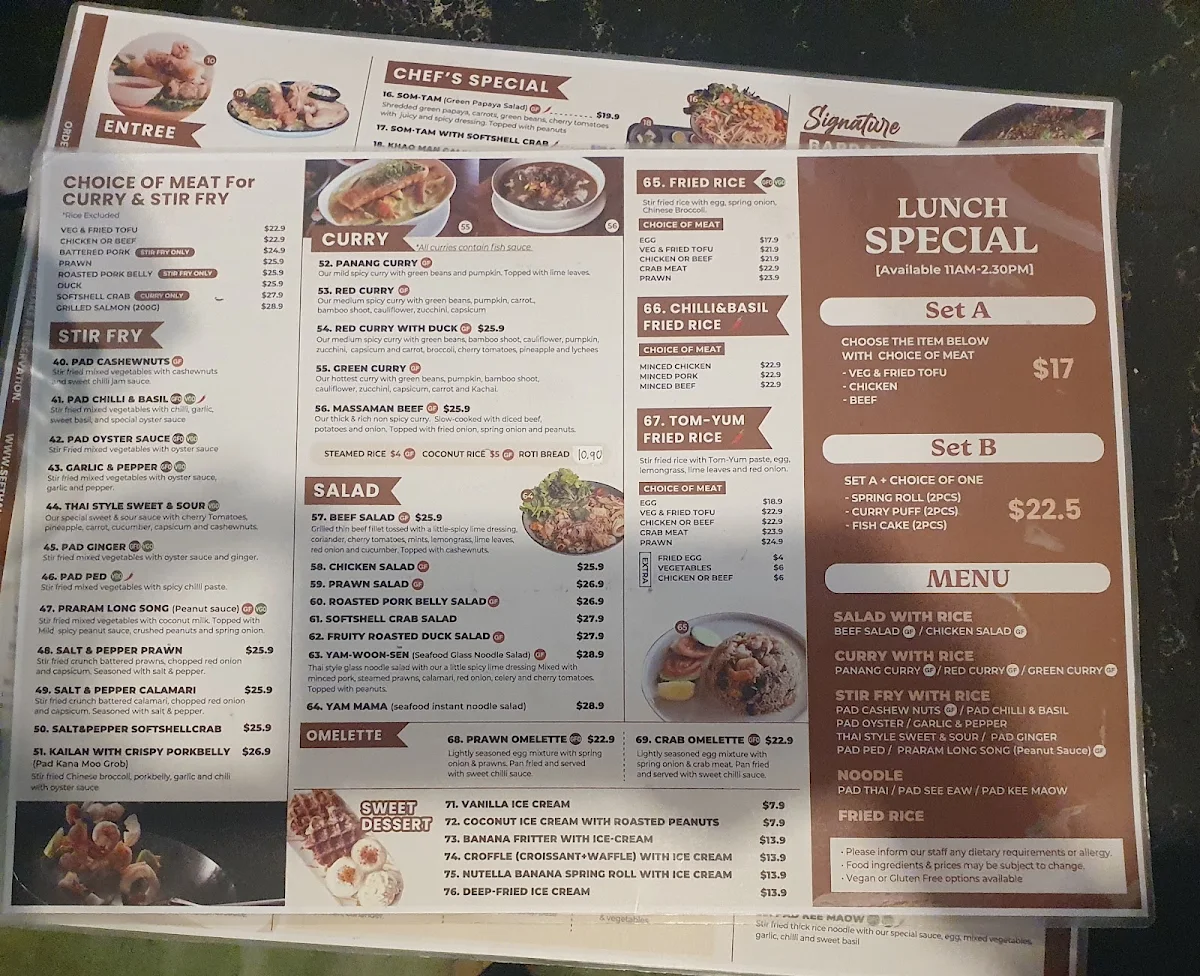 Menu, See Thai
