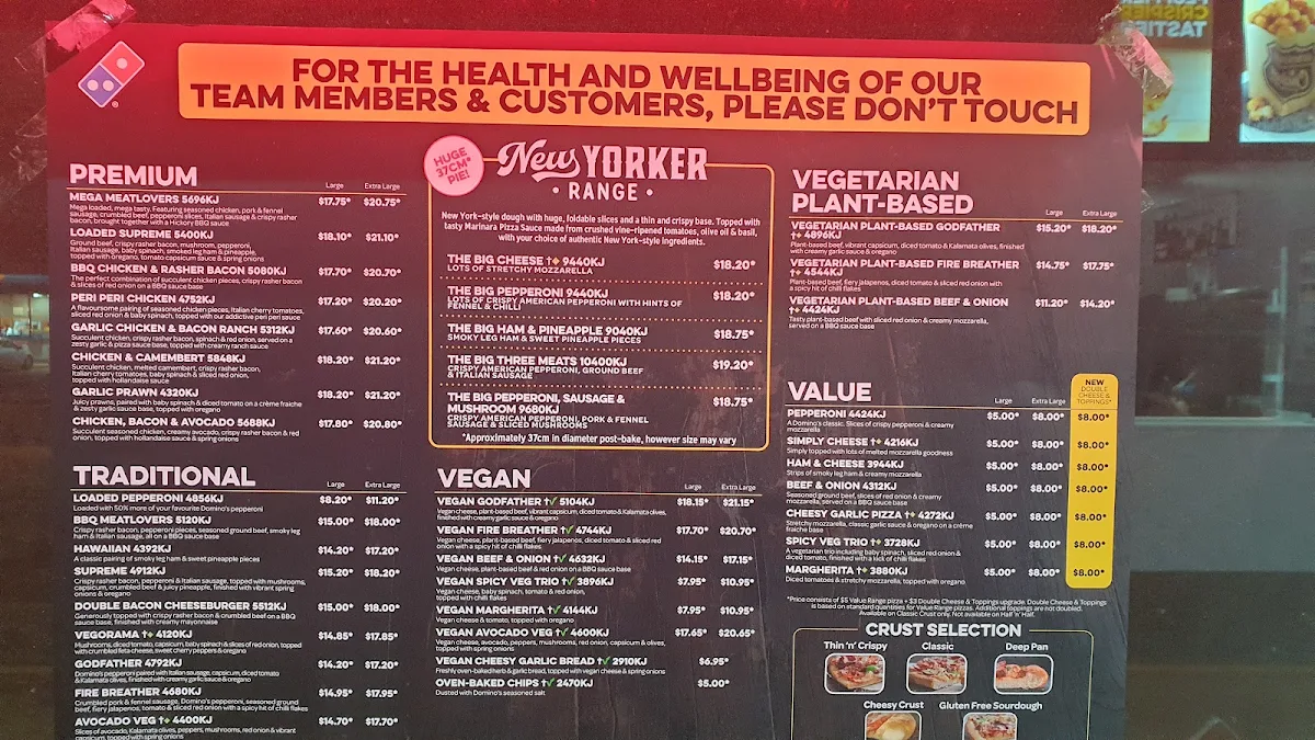 Menu, Domino's Pizza Nailsworth