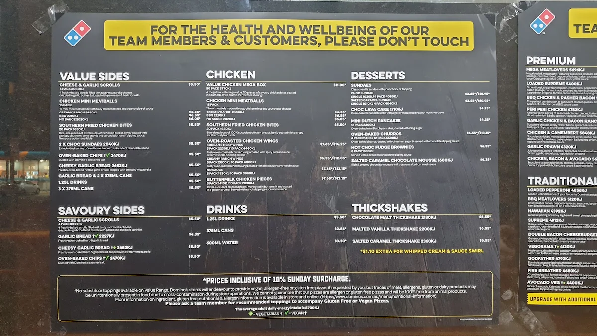Menu, Domino's Pizza Nailsworth