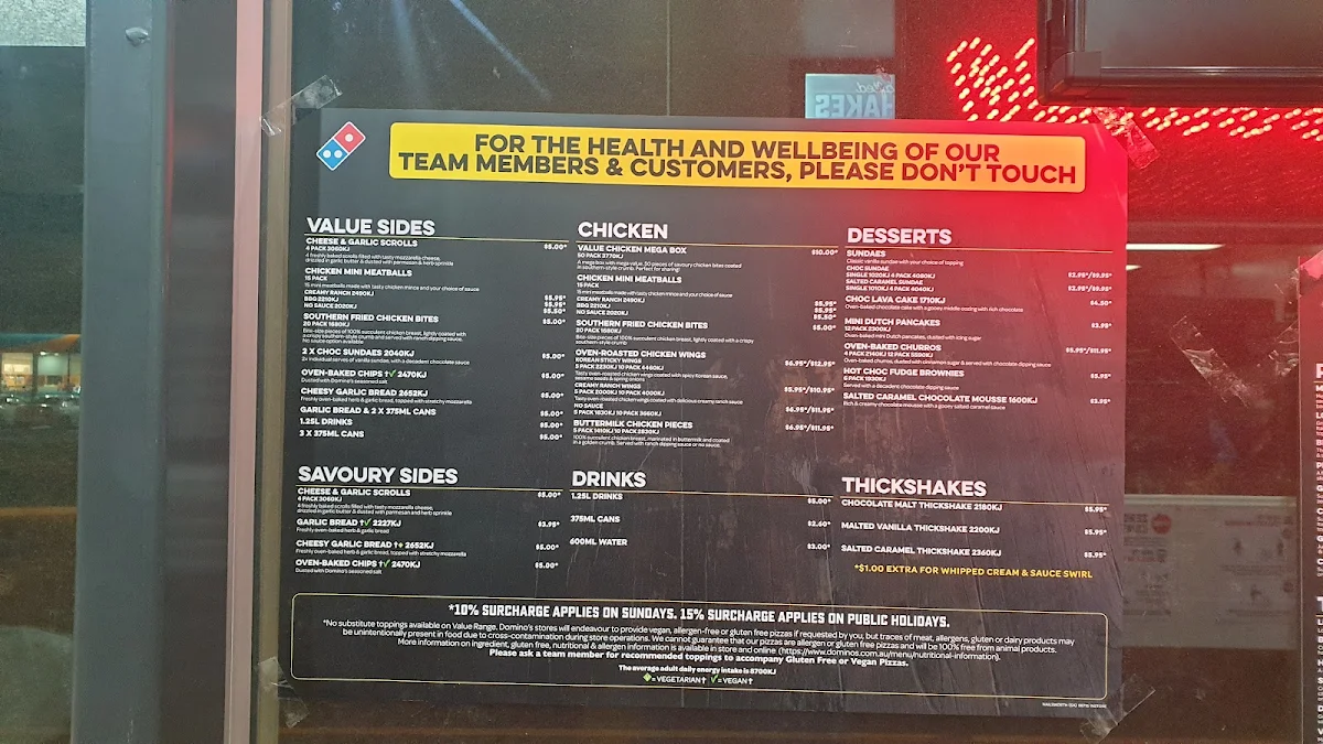 Menu, Domino's Pizza Nailsworth