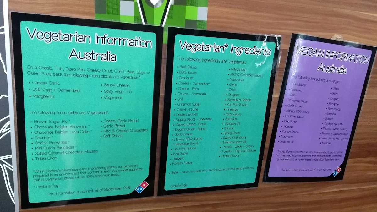 Menu, Domino's Pizza Nailsworth