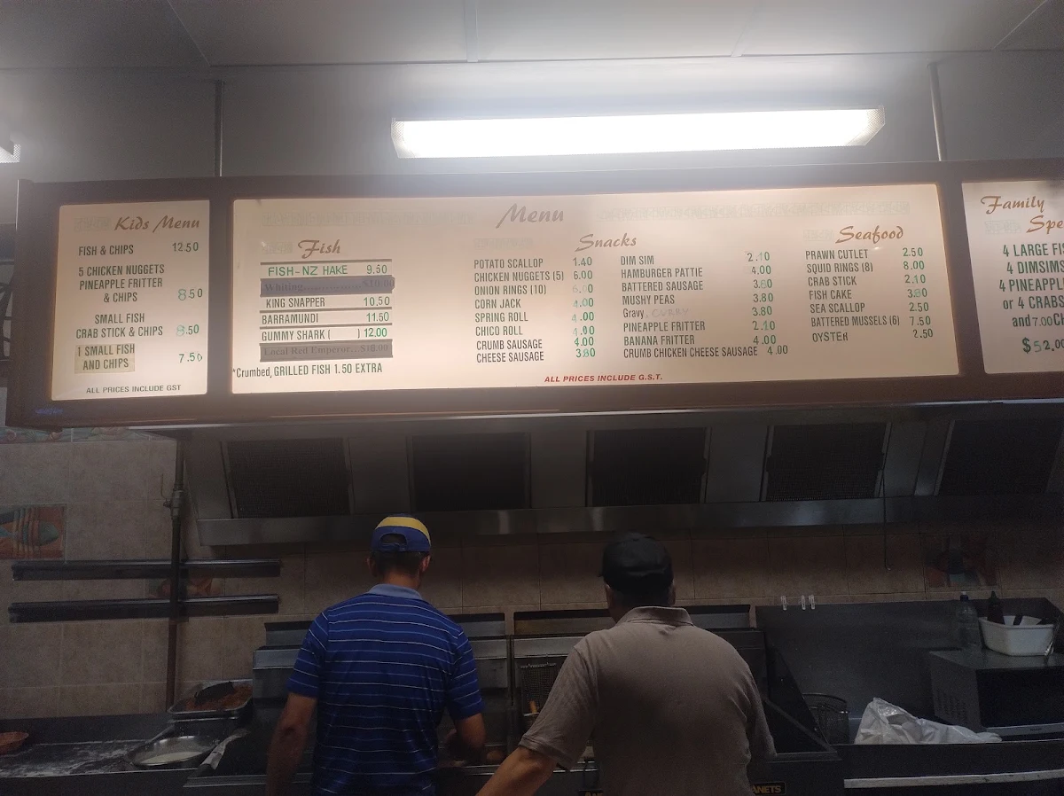Menu, Golden Snapper Fish & Chip Shop
