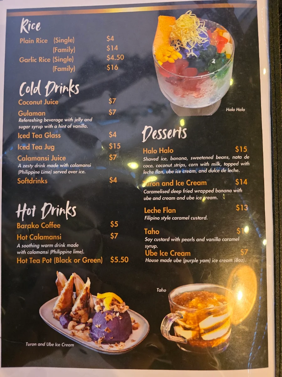 Menu, Lazza Marrickville