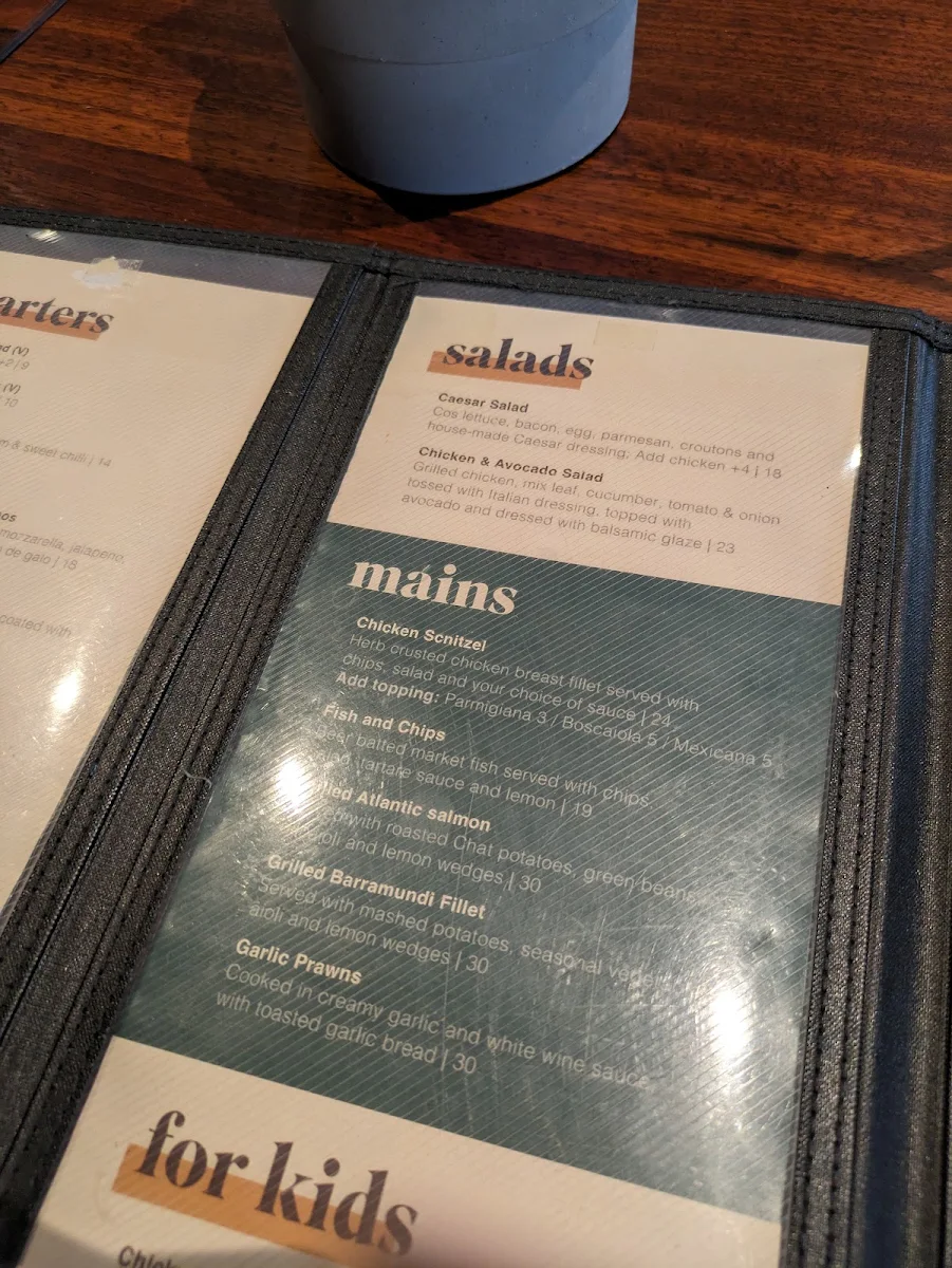Menu, Royal Exchange Hotel