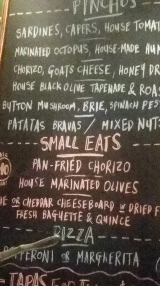 Menu, 399 Small Bar