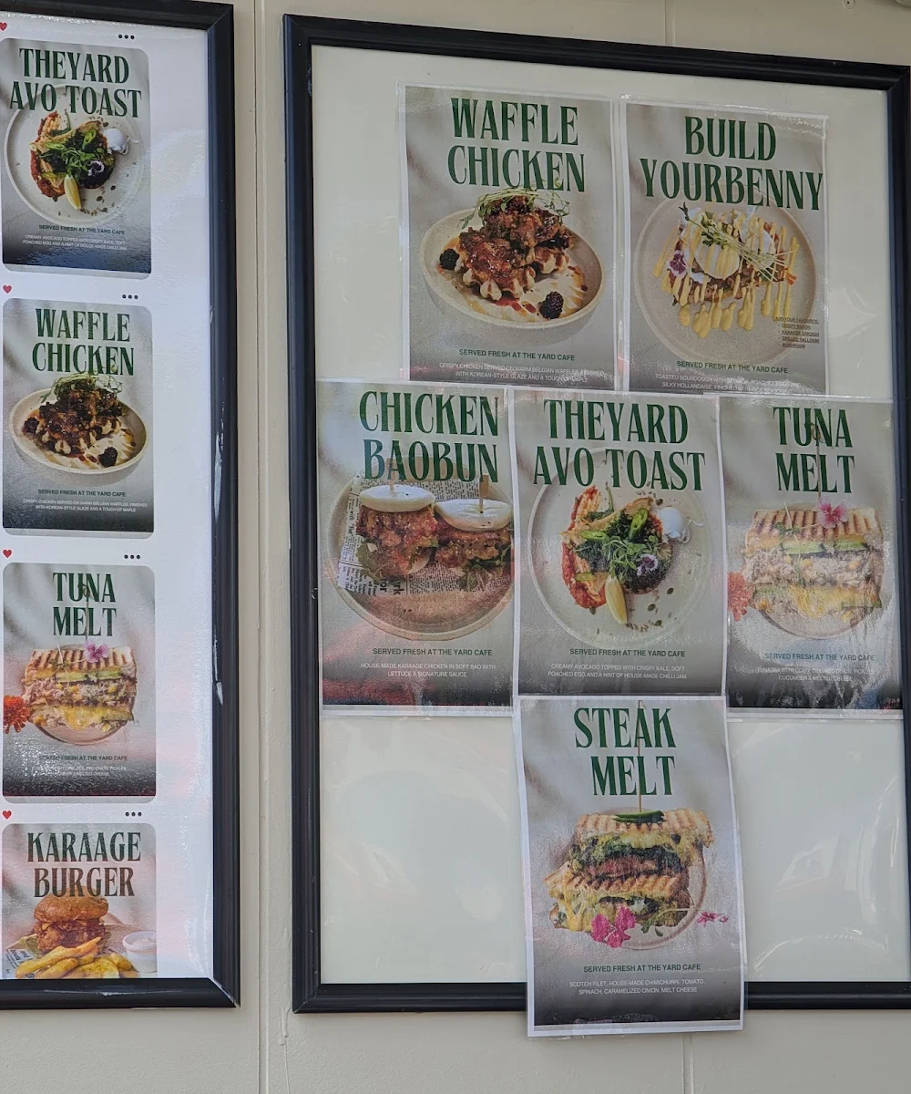 Menu, The Yard Cafe & Bar
