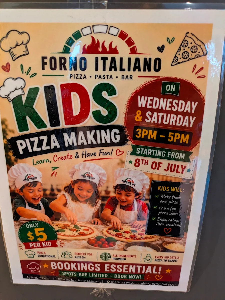 Menu, Forno Italiano