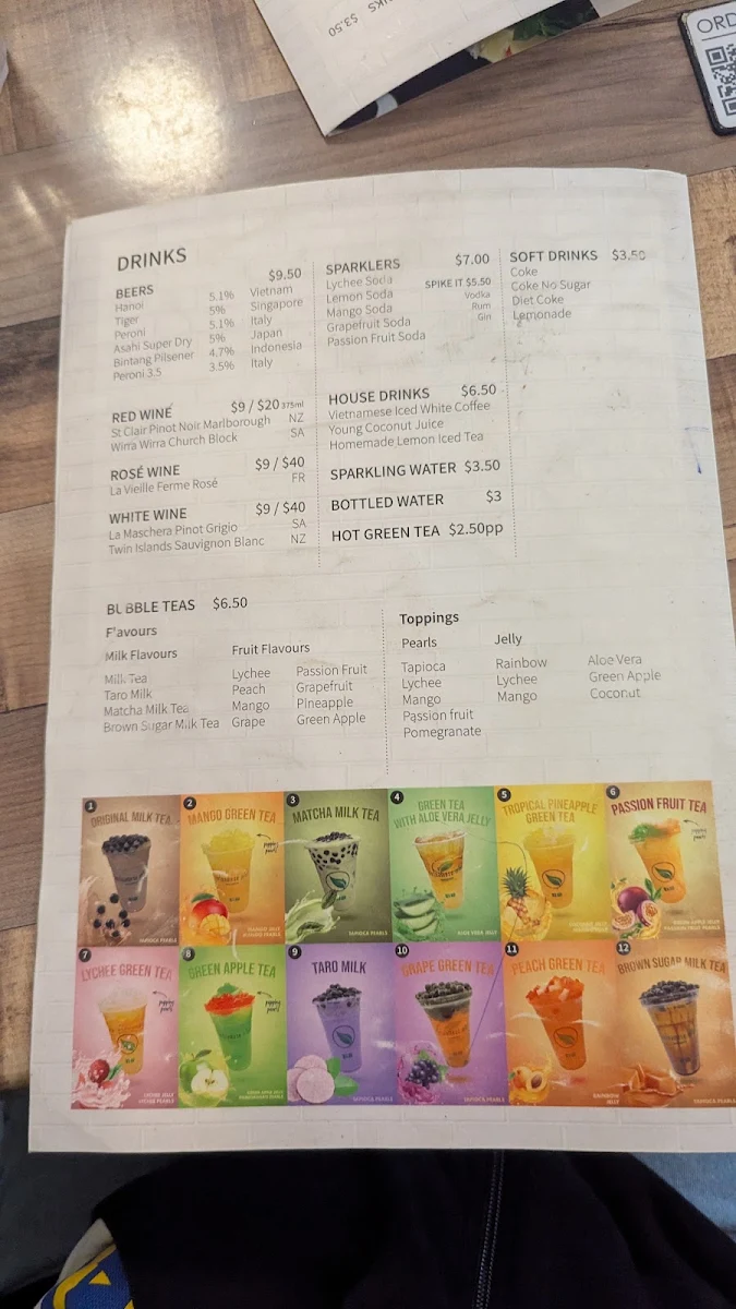 Menu, Vietnamese Mint