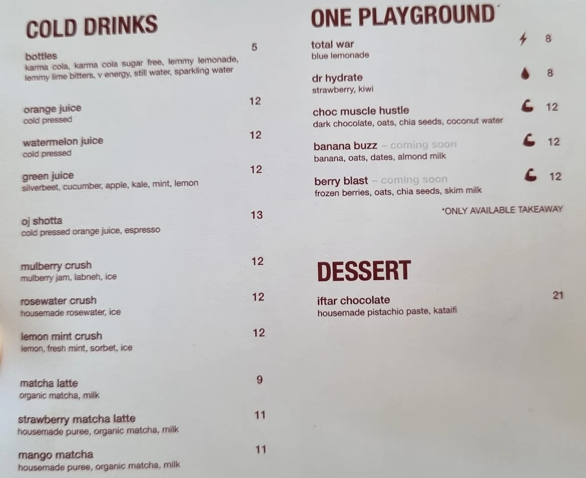 Menu, Iftar