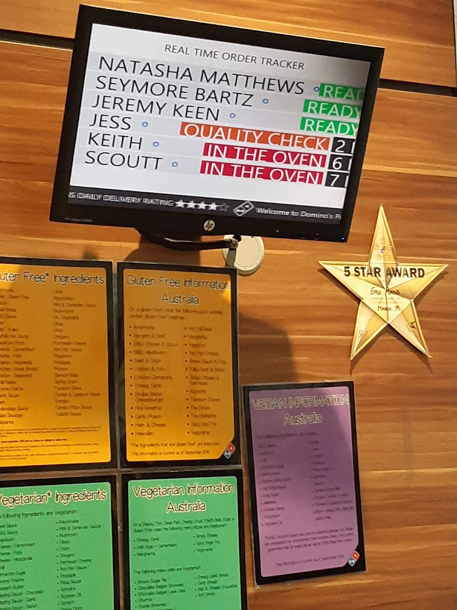 Menu, Domino's Pizza Emu Plains