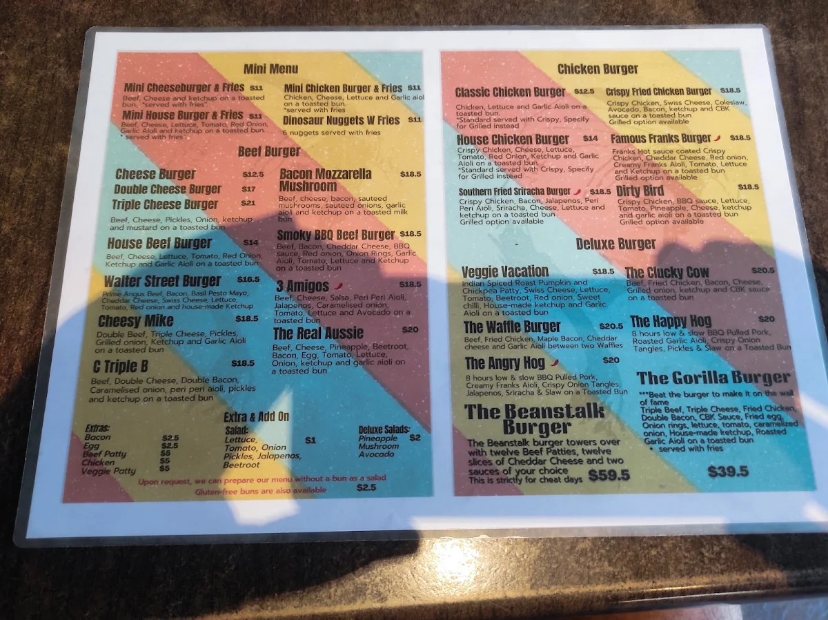 Menu, Cool Bean Kitchen - Burger Bar