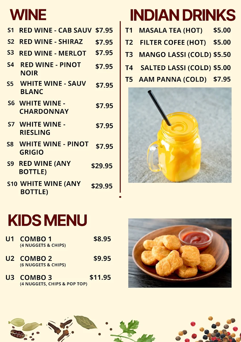Menu, Dosa Hut - Indian Multi Cuisine Restaurant Caroline Springs