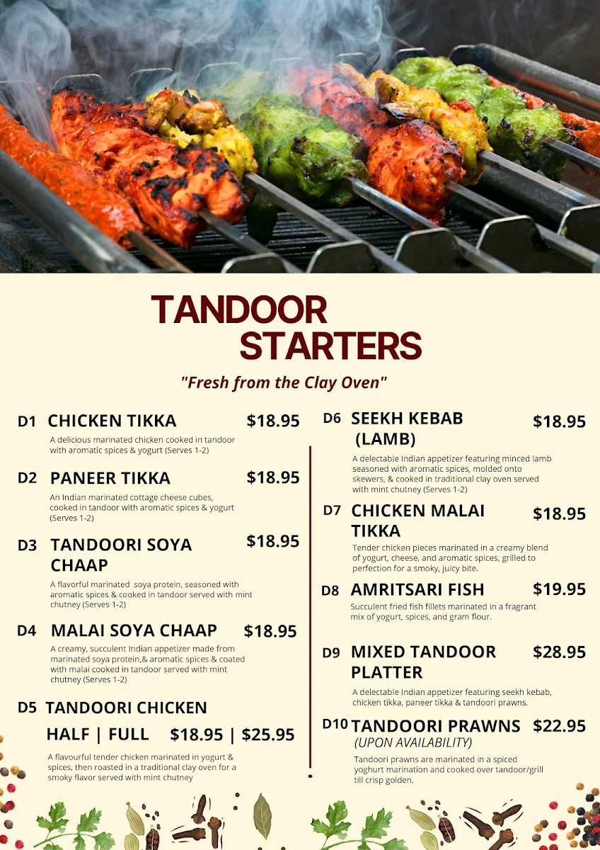 Menu, Dosa Hut - Indian Multi Cuisine Restaurant Caroline Springs