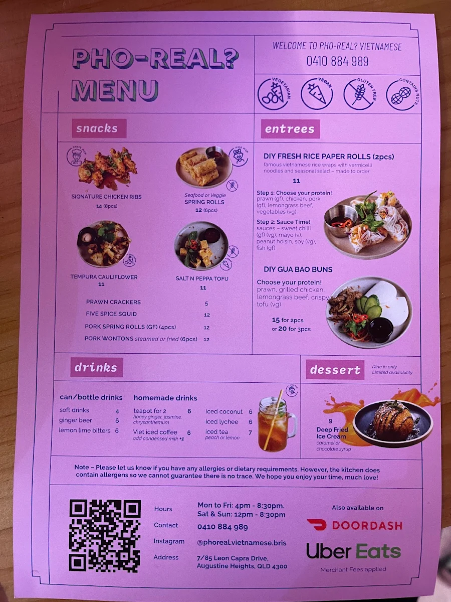 Menu, Pho-Real? Vietnamese