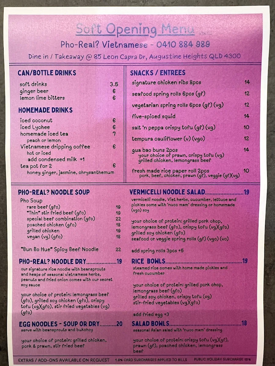 Menu, Pho-Real? Vietnamese