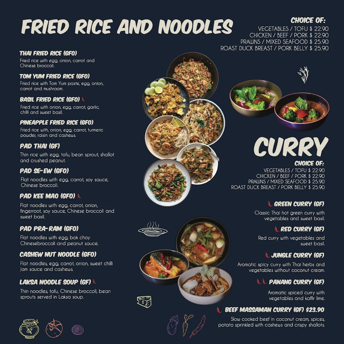 Menu, Maysa Thai