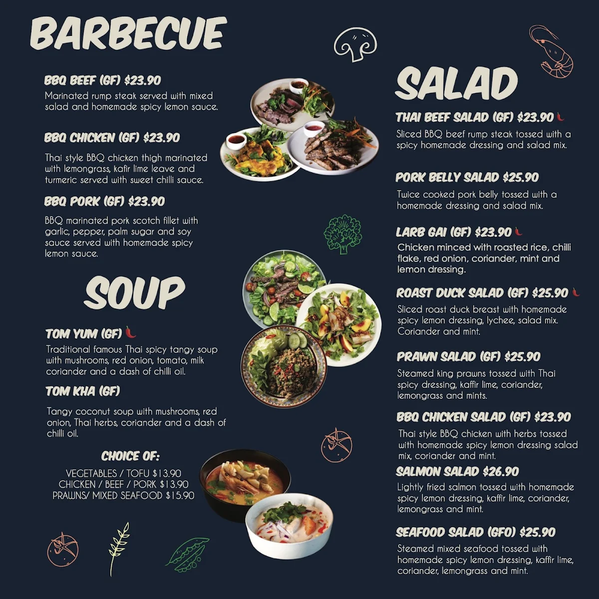 Menu, Maysa Thai